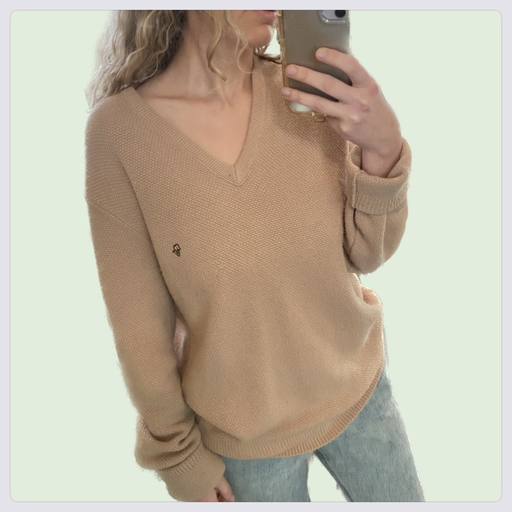 Vintage Christian Dior Monsieur Sweater, Tan, Large.